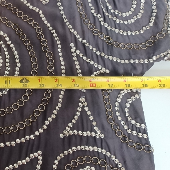 Haute Hippie 100% Silk Funky Boho Metal Embroidered Blouse - Picture 8 of 13